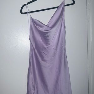 Accross one shoulder lilac dress